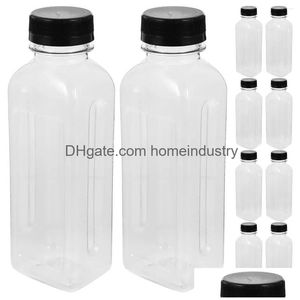 Vattenflaskor 25 datorer Juice Bottle Empty Beverage Transparent Kylskåp Containrar Plastmjölk Drink Leverans DHMRW