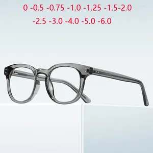 サングラスリベットフレームアンチブルー光線卵形眼鏡眼鏡女性男性TR90学生近視眼の処方眼鏡0 -0.5 -0.75〜 -6