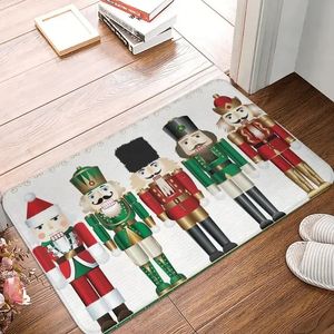 Merry Christmas Nutcrackers Doormat Mat Anti-Slip Nutcracker Soldier Doll Gift Kitchen Bathroom Living Room Rug Carpet 40*60cm 240129