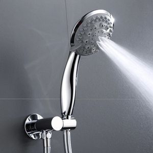 Wysokiej jakości 7 trybów Ręcznie trzymaj prysznic Chromowany deszczowy deszcz głowica prysznicowa z mosiężnym uchwytem i wążami 240202