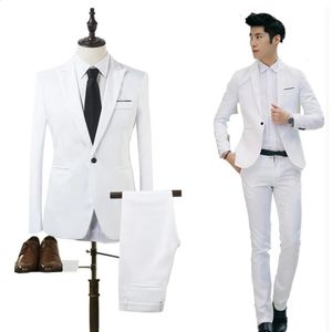 Blazerpants 2pcsset Men's Formal Blazer Jackets Coat Pants Tuxedos Wedding Slim Business Dress Suit Clothing for Man 240123