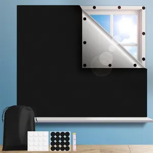 Adesivos de janela persianas blackout removíveis bloqueando a luz mais escura total privacidade escurecer matiz preto adesivo