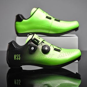 Yeşil Yol Bisiklet Ayakkabı Erkek Ayakkabı Hızlı Cırcır Tokası SPD Sistem Pedalı Dış Mekan Kadınları Kırmızı Cyclling Ayakkabıları 240202