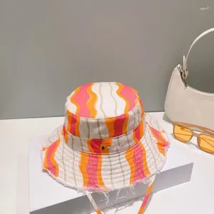 Hüte mit breiter Krempe für Herren und Damen, Casquette-Bob-Designer-Eimerhut für Damen, ausgefranst