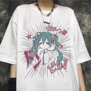 Mulheres camisetas Verão Mulheres Roupas Desenhos Animados Impressão Oversized T-shirt Quadrinhos Japonês Kawaii Streetwear Solto Shrit Y2K Gótico Harajuku