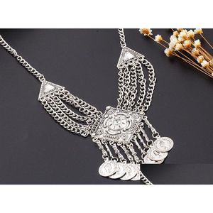 Chokers Statement Necklaces New Luxury Tassel Crystal Pendant Maxi Women Big Gypsy Choker Necklac Drop Delivery Jewelry Necklaces Pend Dhngz