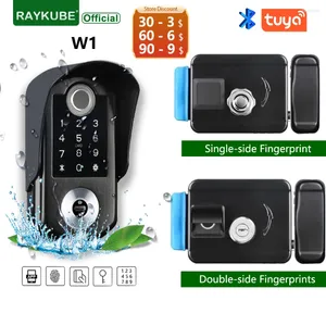 Smart Lock RAYKUBE W1 Tuya Single-side/ Double-side Fingerprint IPX6 Waterproof Digital Electronic For Indoor Outdoor Gate