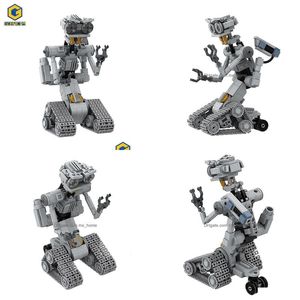 Block Gobricks Movie Shorted-Circuits Militär Emotional Robot Building Block för Astroed Robots Johnnyed 5 Model Brick Toy Kids GI DH92S