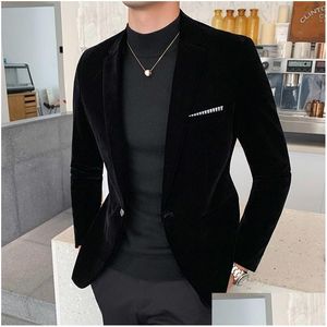 Suits Blazer Mens Jacket Dress Autumn And Winter Down Suit Bury Formal Solid Color Plus Size The Gift Clothing Drop Delivery Weddi Dhth5