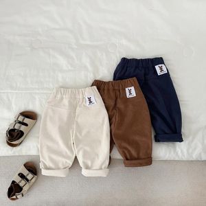 Trousers Autumn Winter Retro Kid Boy Corduroy Thicken Pants Girl Baby Loose Ribbed Casual Children Cotton Toddler Clothes