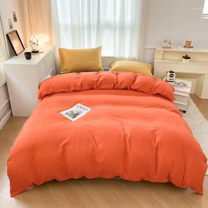 Sängkläder sätter familjen full sängkläder set queen size nordic duvet cover 220x240 soild färg sommar kylning ark 150x200 komplett