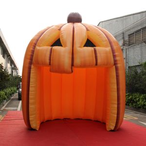 vendita all'ingrosso tenda gonfiabile artificiale di zucca da 6 mH (20 piedi) per la decorazione di Halloween, tunnel arancione per eventi all'aperto con ventilatore