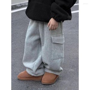 Hosen Winter Plüsch Hosen Für Jungen Kinder Koreanische Kinder Kleidung Verdickte Baby Warme Casual Cargo