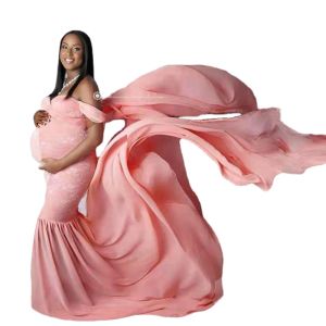Sukienki Baby Shower Sukienki Sławne sukienki macierzyńskie do sesji zdjęciowej sukienki fotograficzne sukienki maxi sukienki dla kobiet w ciąży