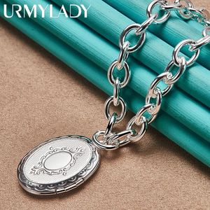 Pendants URMYLADY 925 Sterling Silver Round Po Frame Charm Pendant Necklace For Women Wedding Engagement Party Fashion Jewelry