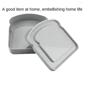 Dinnerware Portable Silicone Sandwich Toast Bento Box With Handle Eco-Friendly Lunch Food Container Microwavable Picnic Student