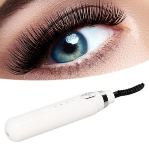 Heated Eyelash Curler USB Rechargeable 3 Heating Modes Long Lasting Quick Curling Lash Curler Tool White 240131