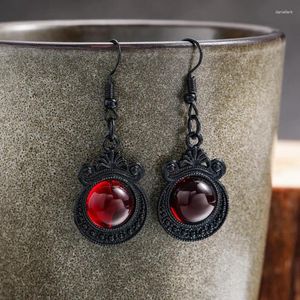 Orecchini pendenti Vintage Gothic Vampire Witch Black Rose per le donne Ragazze 2024 Accessori creativi per gioielli personalizzati per feste di Halloween
