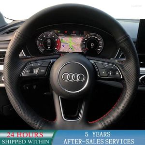 Steering Wheel Covers Customized Car Cover Microfiber Leather For Audi A1 (8X) Sportback A3 (8V) A4 (B9) Avant A5 (F5) Q2 Auto Interior