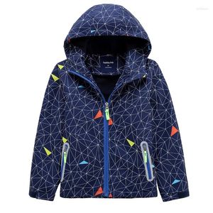 Outdoor Jackets Children Camping Skiing Windbreaker Clothes Winter Fleece Softshell Boy Girl Compass Waterproof Kids Sports Hiking Coats