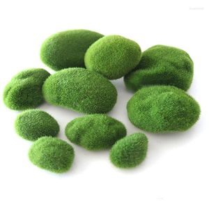 Decorative Flowers Artificial Moss Stones Foam DIY Green Flocking Balls Micro Landscape Grass Plant Bonsai Home Fairy Garden Decoration