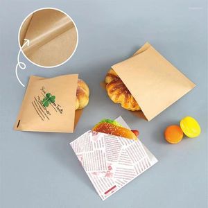 Baking Tools 50pcs Package Food Pack Greaseproof Paper Bag Sandwich Donut Bread Wrapper Hamburger Kitchen Accessory