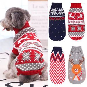 犬のアパレル小さな中犬のための温かいペットの服冬のクリスマスセーター服編み衣装コートコート漫画用品