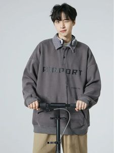 Herrpolos t polo skjortor för män baggy toppar brev manliga kläder halv zip svart pullover lyx 2024 hög kvalitet en streetwear f xxl xl