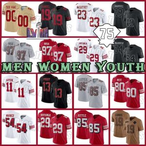 13 Brock Purdy Christian McCaffrey Niners Football Jerseys George Kittle Deebo Samuel Nick Bosa San Franciscos'49res''''Atalanoa Hufanga Jerry Rice Sam Darnold Warner