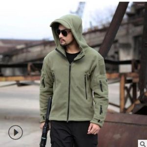 Hunting Jackets Men Tactical Autumn Winter Outdoor Warm Fleece Combat Military Hooded Coat Male Sports Camping Hiking Polar Hoodie