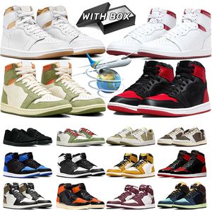 Jumpman 1 Basketbol Ayakkabıları 1S Düşük Erkek Eğitmenler Kadın Spor Ayakkabıları Siyah Phantom Zeytin Celadon Metalik Bordo Altın Şanslı Yeşil Öğrenli Patent Açık Hava Sporları