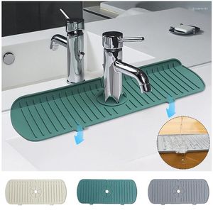 Tapetes de mesa 1 peça, torneira de silicone para cozinha, tapete de respingo, ondulações de água, esponja, rack de drenagem, protetor de bancada para gadgets de banheiro