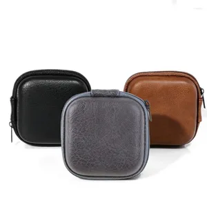 Cosmetic Bags USB Data Cable Storage Bag Leather Earphone Headset Cover Mini Zipper Box Drop