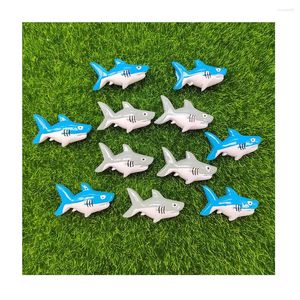 Dekorativa blommor Cartoon Shark Cabochons - Sea Animal Slime Charms Söt harts flatbacks Kawaii Craft Supplies Ocean Cabochon Embelling