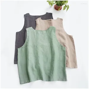 Women's Tanks 2024 Summer Linen Tops Casual Solid Sleeveless Back Button Patchwork Tank Top Clothing Offer