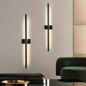 Lâmpada de parede moderna minimalista linear tubos de metal para baixo iluminação luz sala estar decoração ouro led luzes espelho do banheiro