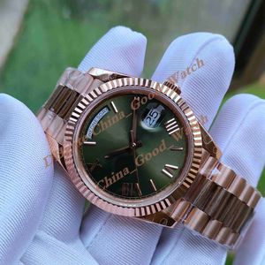 13 Colour Good BP Factory Mens Watches Green Brown Champagne White Dial Men Automatic Movement Watch Day Time Date Rose Gold Steel243V