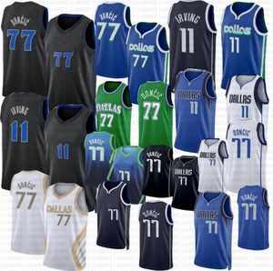 Luka Doncic Kyrie Irving Basketbol Formaları Dirk Nowitzki City 77 11 Mavi Siyah Baskı Yeşil Jersey 2024