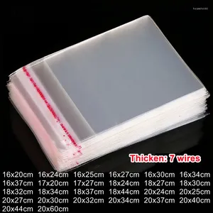 Storage Bags 100Pcs Thicken OPP Bag Transparent Self Adhesive Jewelry Cookies Boox Pacakging Supplies Travel Socks Towel Clothing