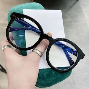 Солнцезащитные очки Винтаж Черная круглая квадратная оправа Очки с защитой от синего света Ретро Мужчины Женщины Компьютерная защита глаз Классические простые стеклянные очки