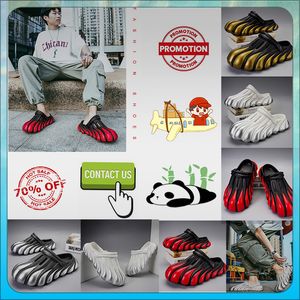 Designer Casual Half Pack Slippers Summer Sliders Män kvinnor Graffiti Ben Vita glidbanor Sandaler Anti slitstemprost