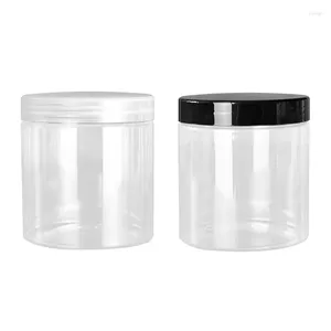 Storage Bottles 10Pcs Cosmetic Cream Pot Dia.89 Empty Plastic Wide Mouth Bottle Silver Clear Black White Brown Screw Lid Makeup Containers