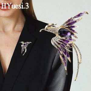 Brosches Fashion Rhinestone Phoenix Bling Crystal Animal Shaped Brosch Pins For Women Ladies Clothing Accessories