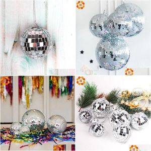 Julekorationer 1pack 3060mm Boll Xmas Tree Hanging Ornament Mirror Glass Disco Pendants Bauble Home Party Decoration Y201020 Otabq