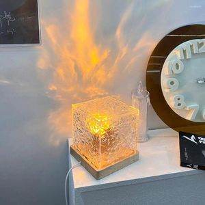Gece Işıkları Mini Derecelendirme Dalgalanma Led Küp Işık 16 Renk Alev Şekiyet Uygulama Kontrolü Yatak Odası İçin Sıcak Tatlı Atmosfer Lambası