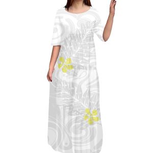 Vestidos casuais super macio verão polinésia leite seda oneck noite sereia vestidos ilha do pacífico arte samoa estilo vestido em camadas