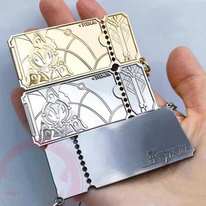 Keychains Game Honkai:Star Rail Cosplay Props Star Pass Train Ticket Metal Figure KeyRing Holder Jewelry Gifts With Box