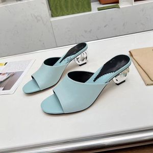 Strange Heels sandal Summer Mules Real Leather Slip On Luxury Designer Slippers Sexy Party Wedding High Heel Shoes Femininas 1.25 02