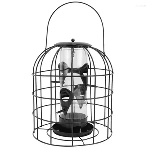 その他の鳥の供給1PC給餌コンテナ吊りケージフィーダーハンガー窓鉄のフィーダー屋外バードフィーダーリス28.5x18x18cm