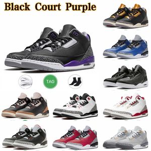 Racer Blue jumpman3s Basketball Shoes Cardinal Red Tinker UNC Throw Line Varsity Royal Black Cement 3s Court Purple mens trainer sneakers